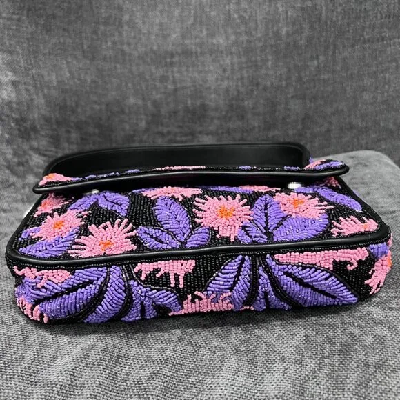 Staud Tommy Beaded Floral Shoulder Bag Quartz Acid - Picture 5 of 15